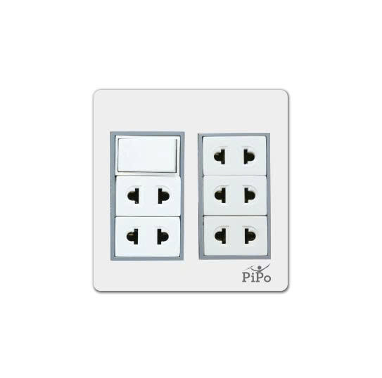 Hộp nổi đôi 1CT 5 ổ PIPO PN20-1-5