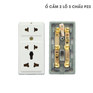 Ổ Cắm 2 Lỗ 3 Chấu P23